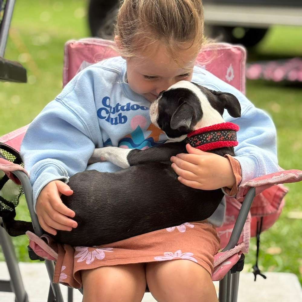 Last cuddles with Hattie on our camping adventure which Ozzy really enjoyed.